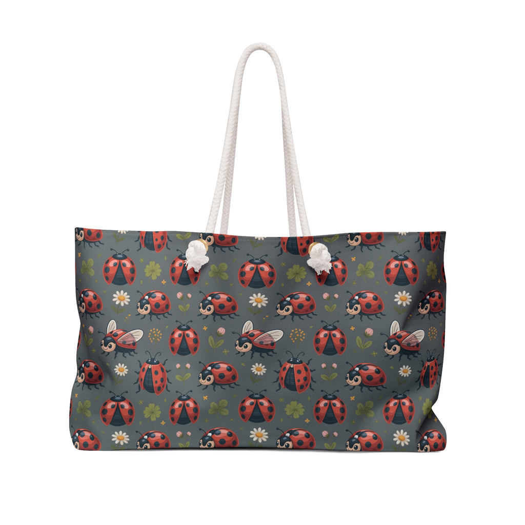 Gray Ladybug Weekender Bag