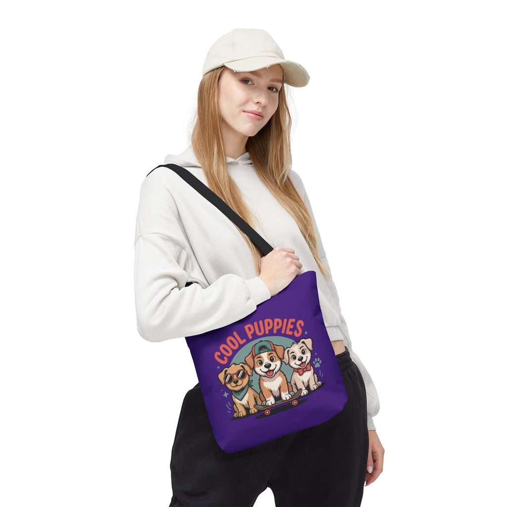 Purple Cool Puppies Tote Bag