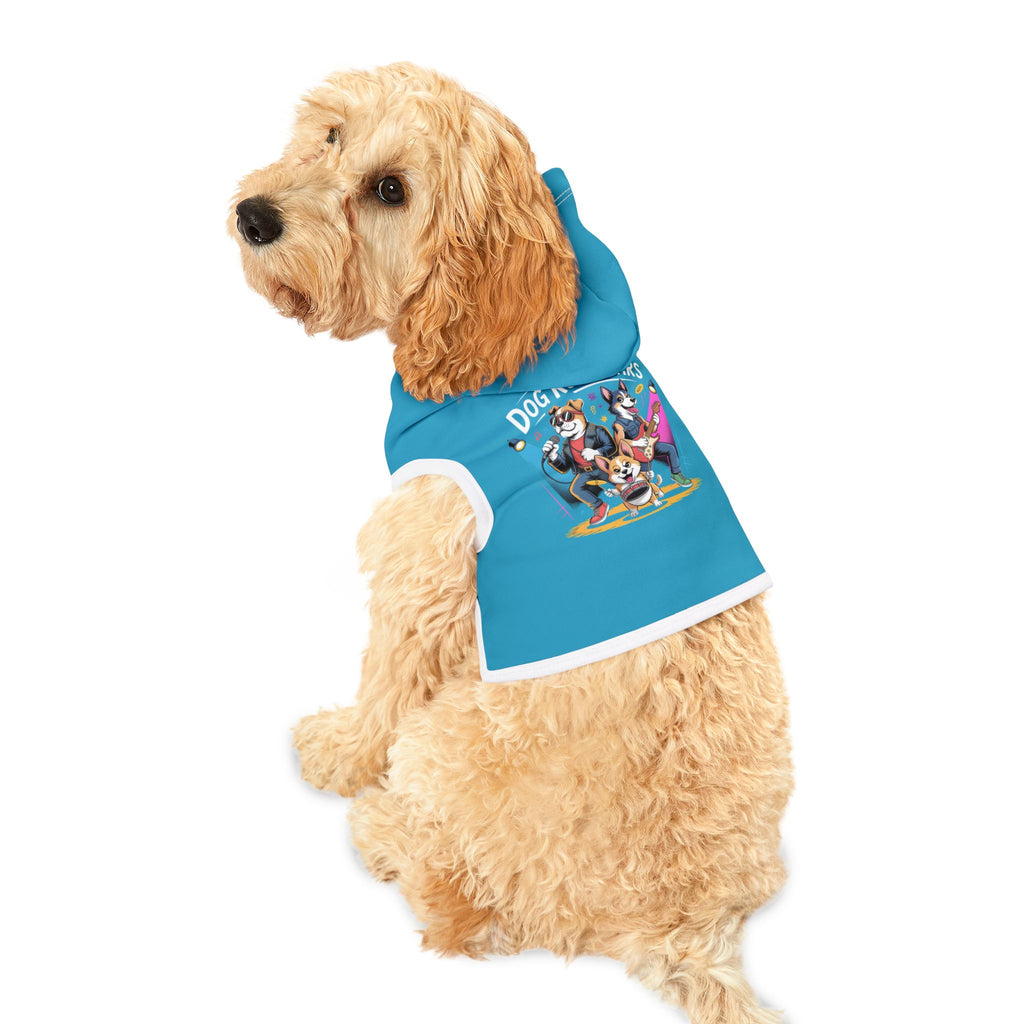 Light Blue Dog Rockstar Pet Hoodie