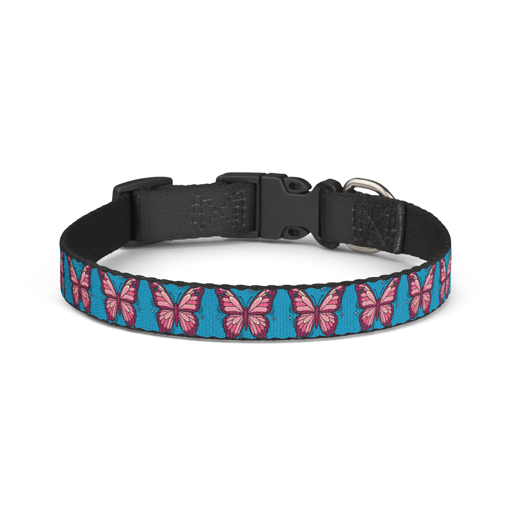 Light Blue Butterfly Pattern Pet Collar