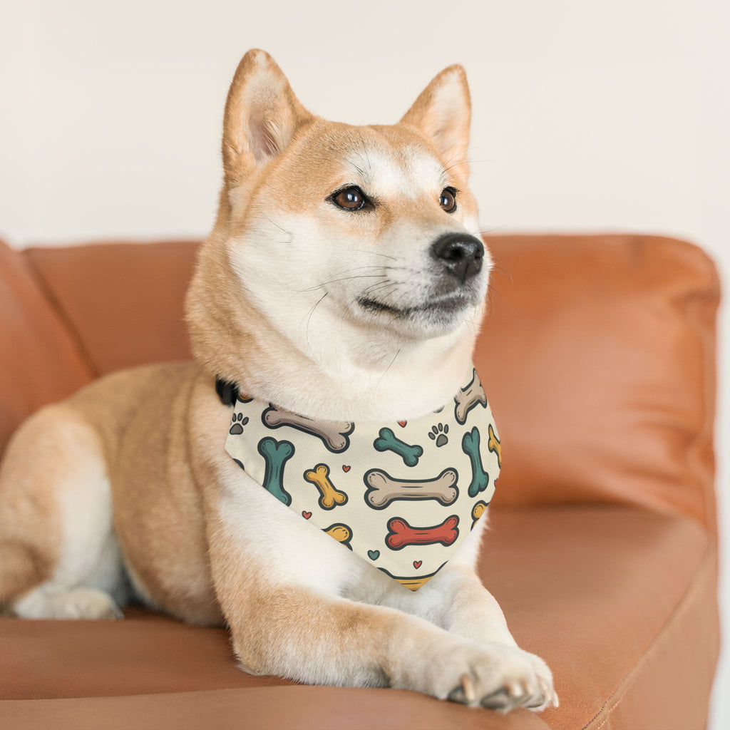 Dog Bone Pattern Bandana Collar