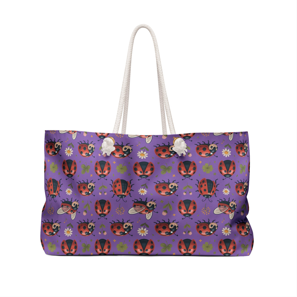Purple Ladybug Weekender Bag