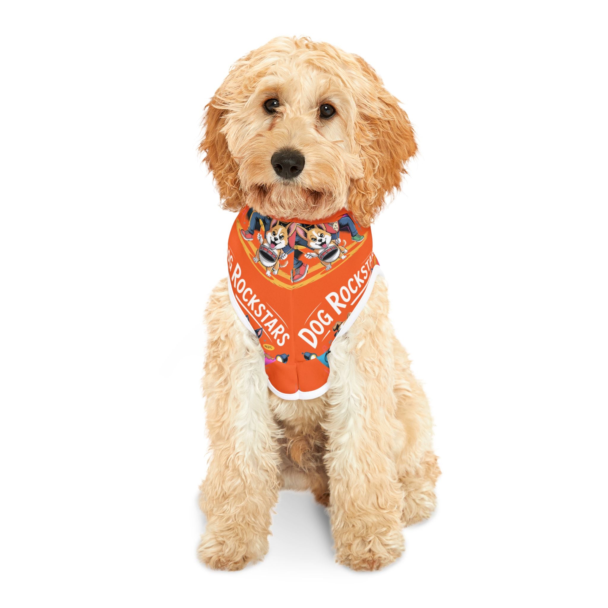 Orange Dog Rockstar Pattern Hoodie