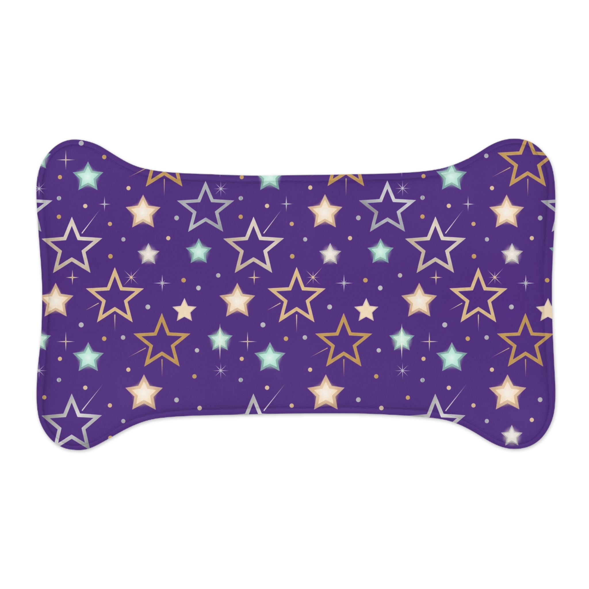 Purple Star Pattern Pet Feeding Mat
