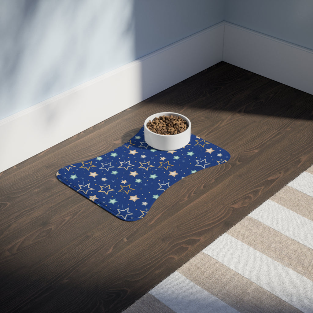Blue Star Pattern Pet Feeding Mat