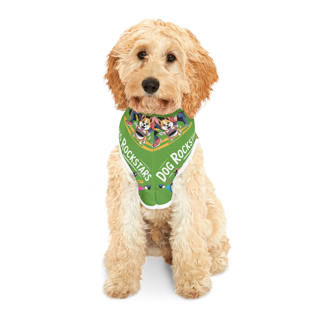 Lime Green Dog Rockstar Pattern Hoodie