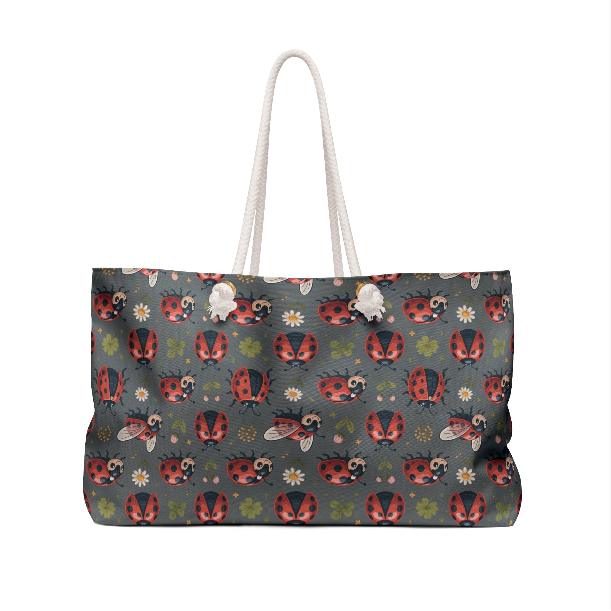 Gray Ladybug Weekender Bag