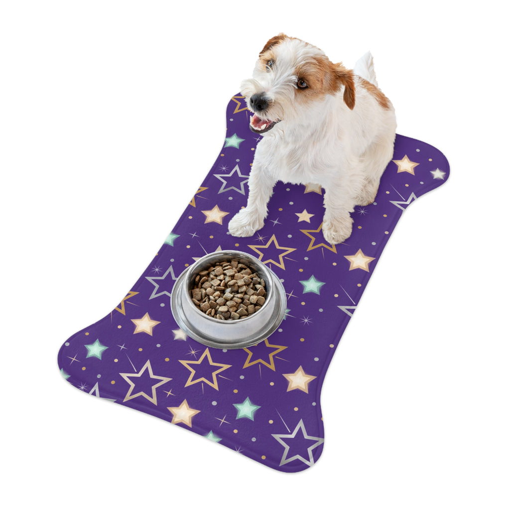 Purple Star Pattern Pet Feeding Mat
