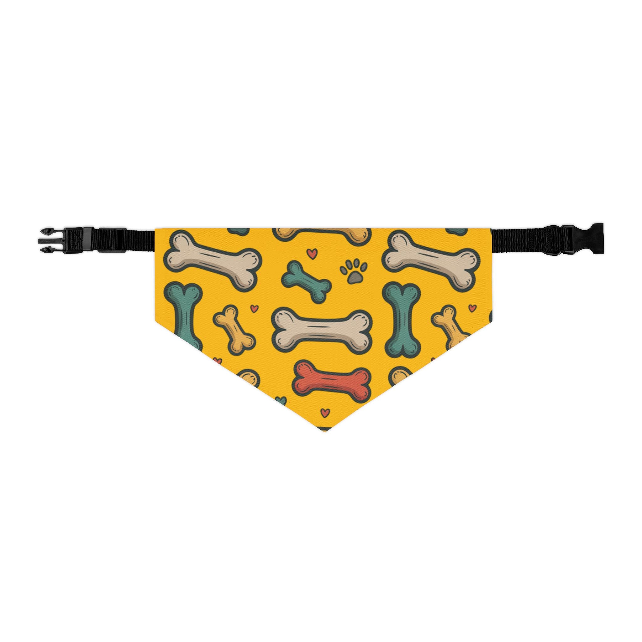 Yellow Dog Bone Pattern Bandana Collar