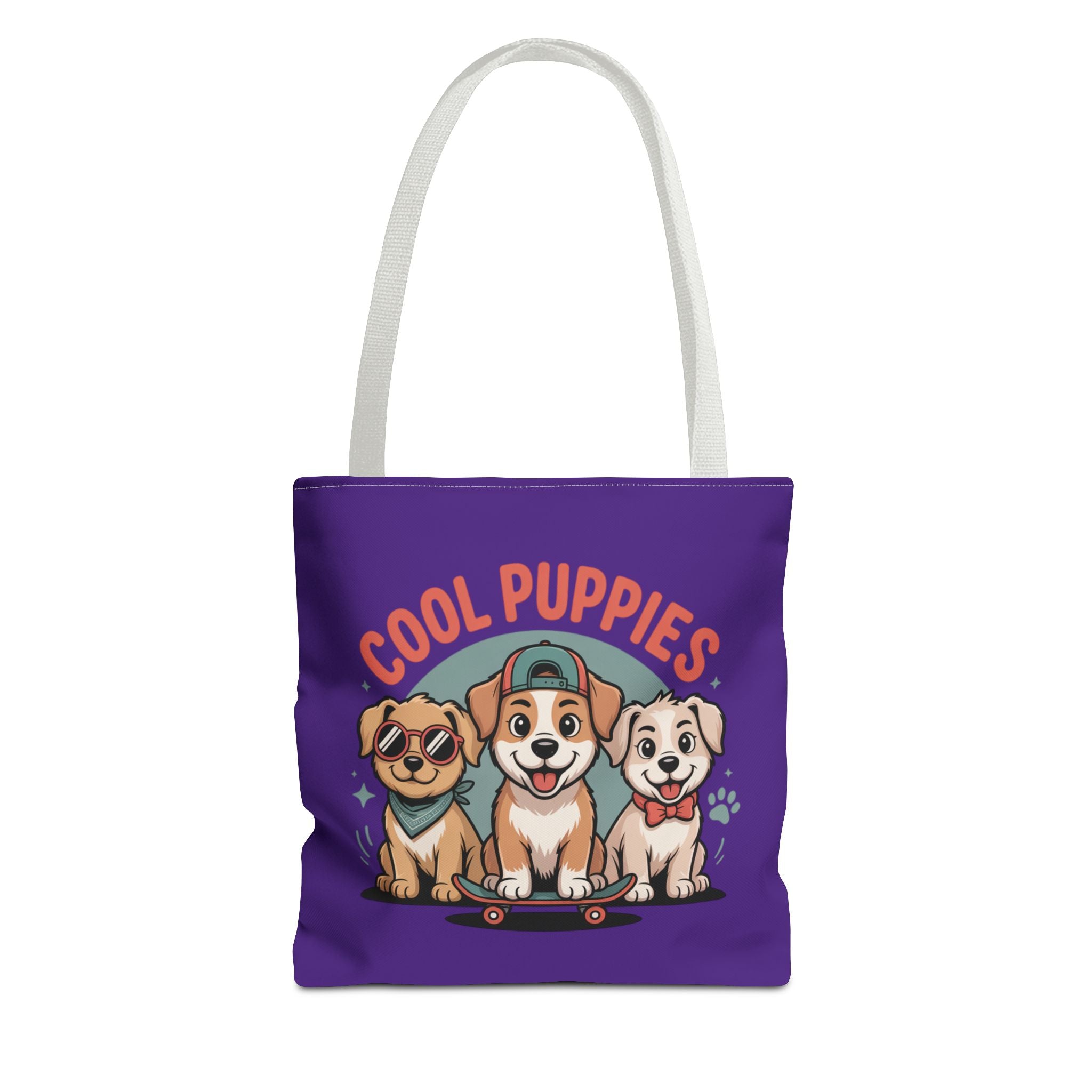 Purple Cool Puppies Tote Bag
