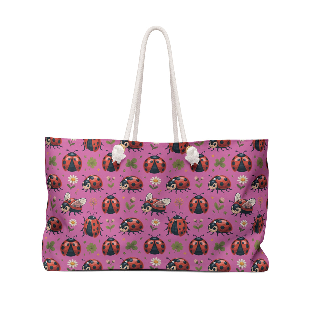 Pink Ladybug Weekender Bag