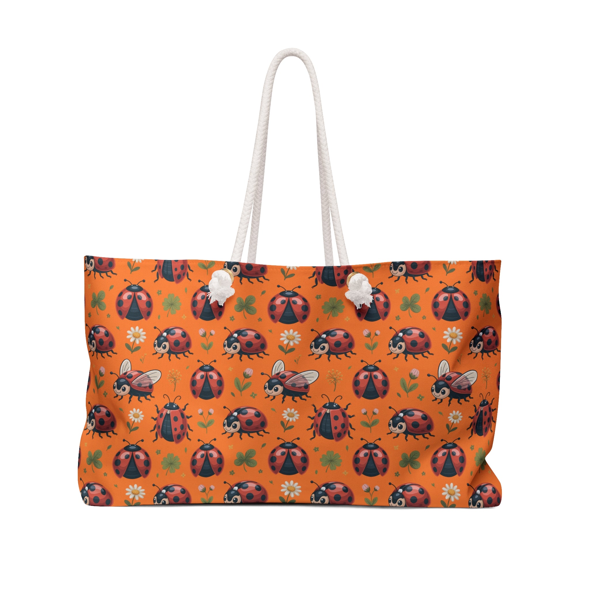 Orange Ladybug Weekender Bag