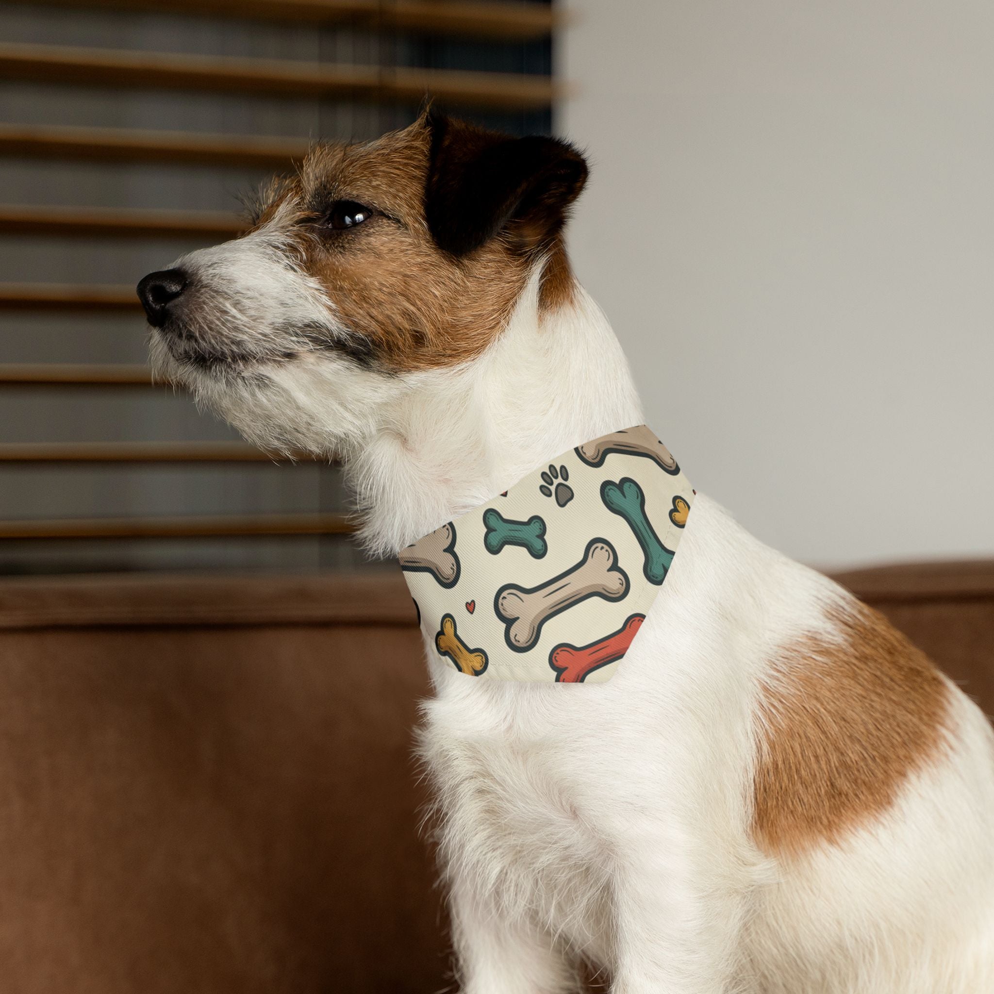 Dog Bone Pattern Bandana Collar