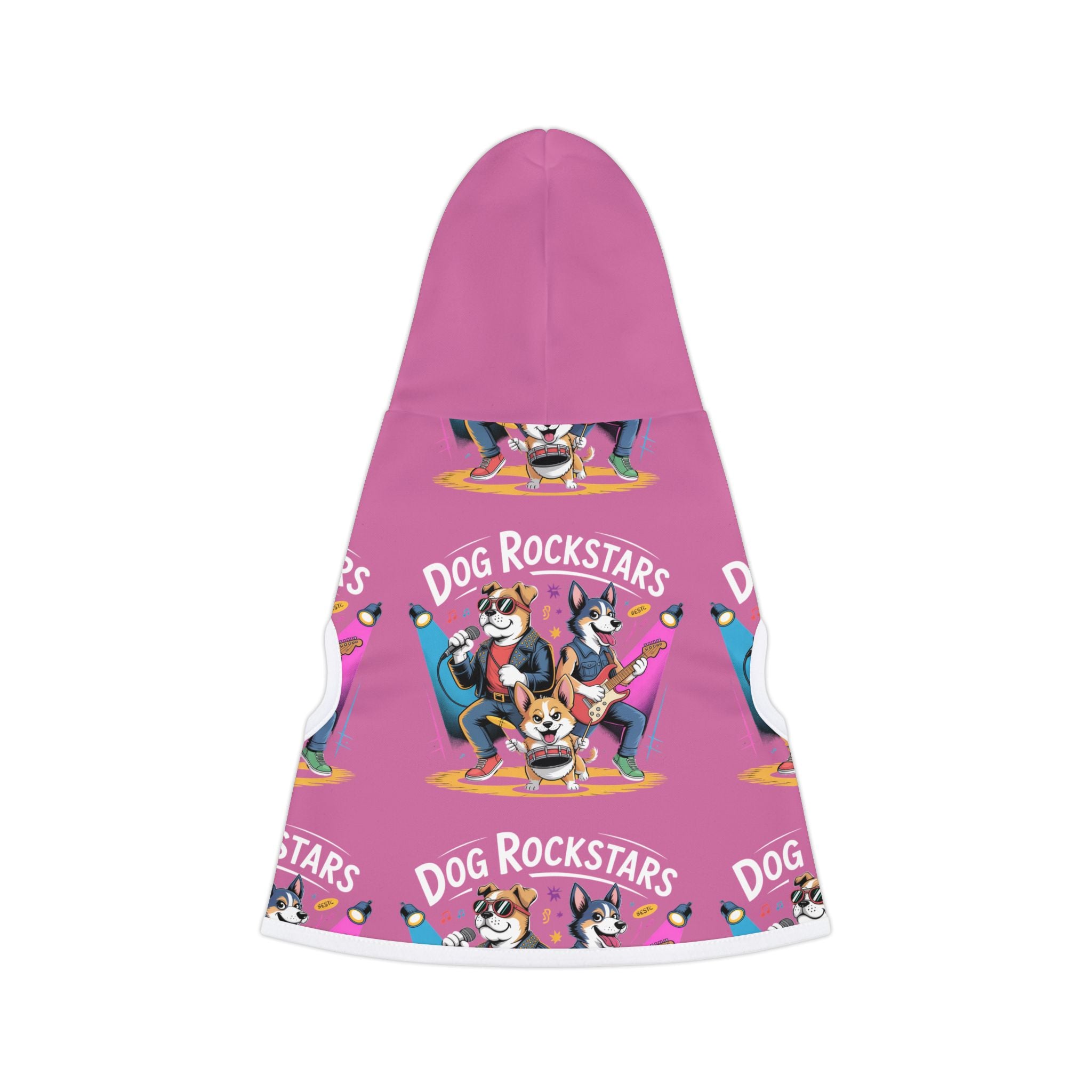 Pink Dog Rockstar Pattern Hoodie