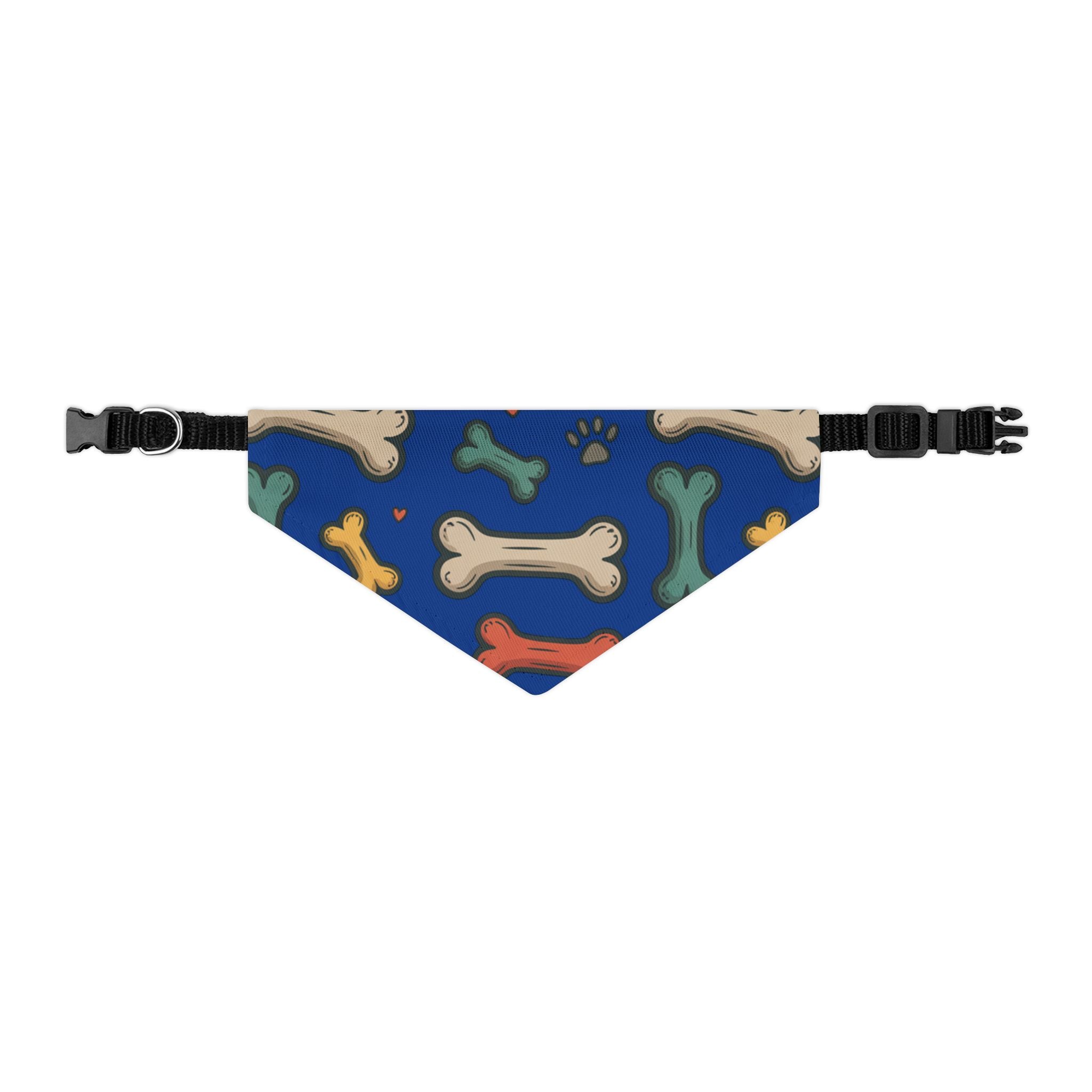 Blue Dog Bone Pattern Bandana Collar