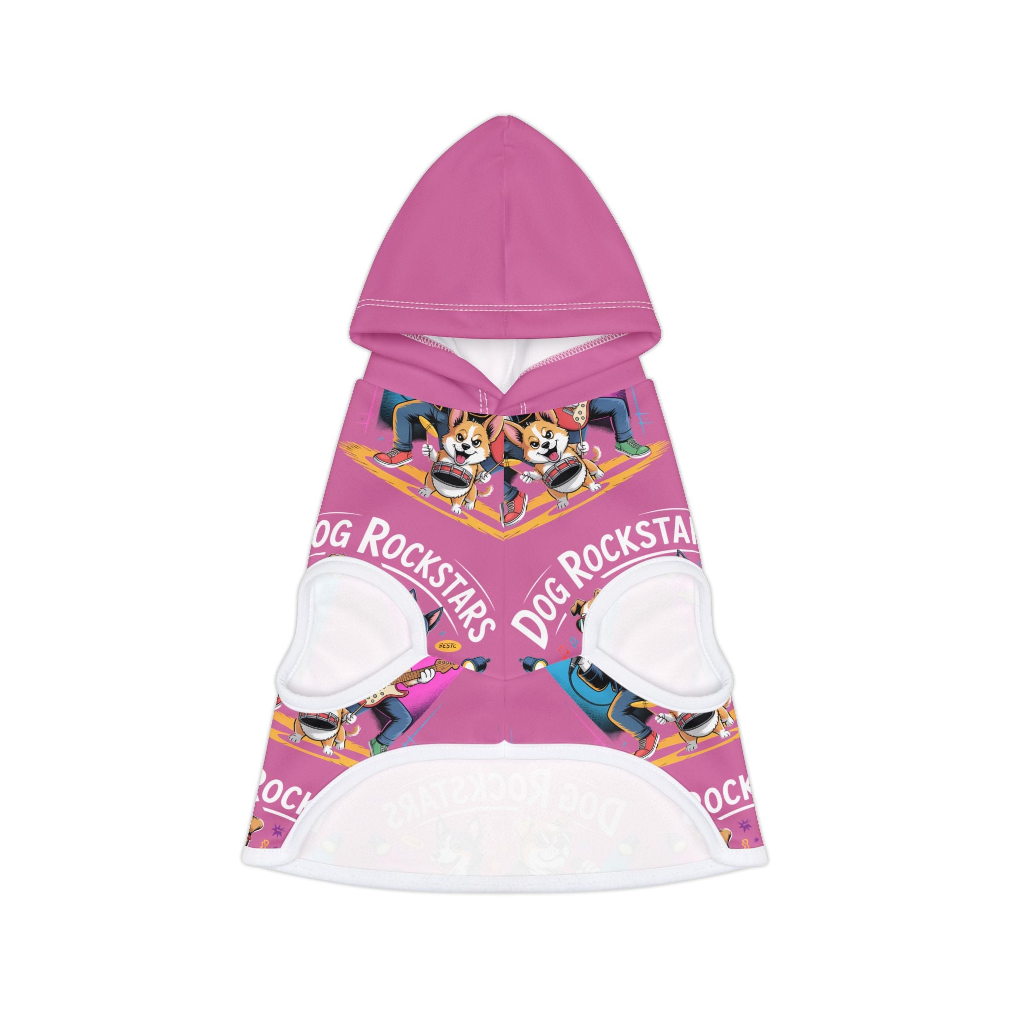 Pink Dog Rockstar Pattern Hoodie