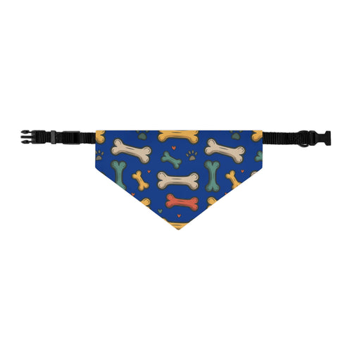 Blue Dog Bone Pattern Bandana Collar