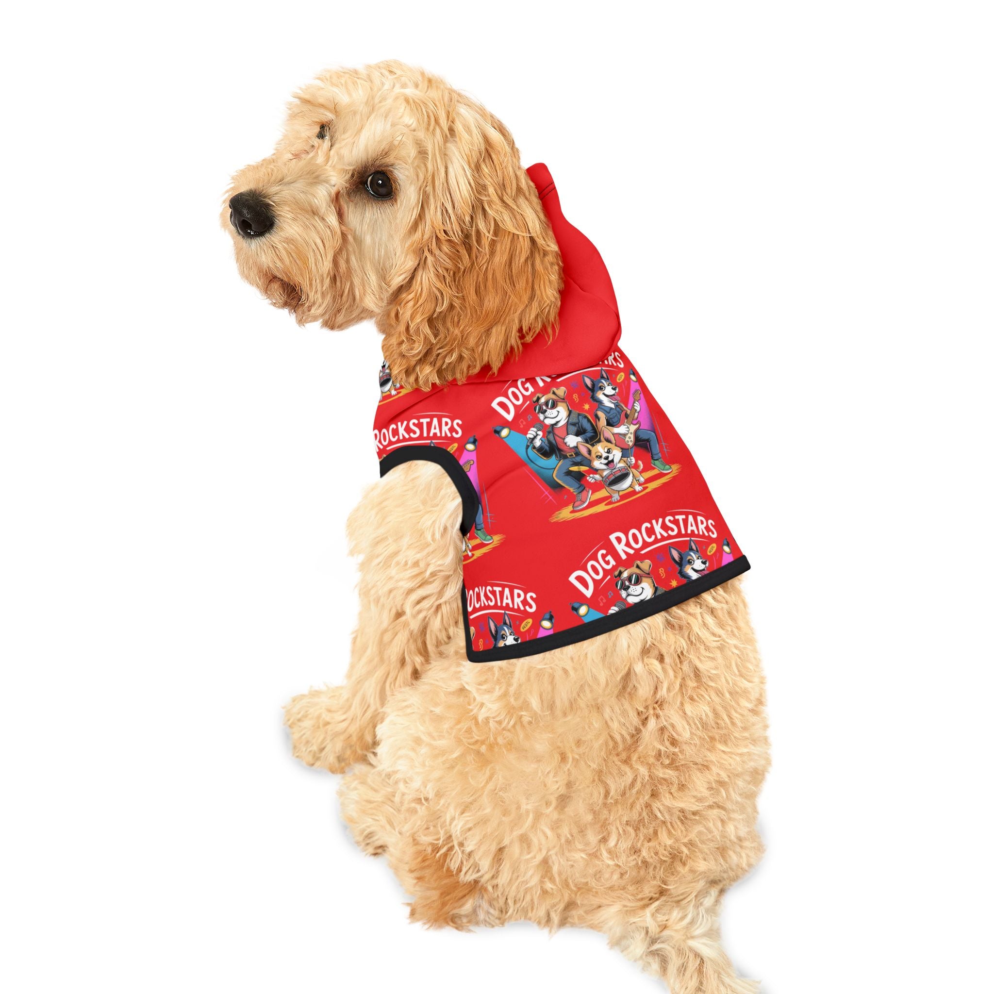 Red Dog Rockstar Pattern Hoodie