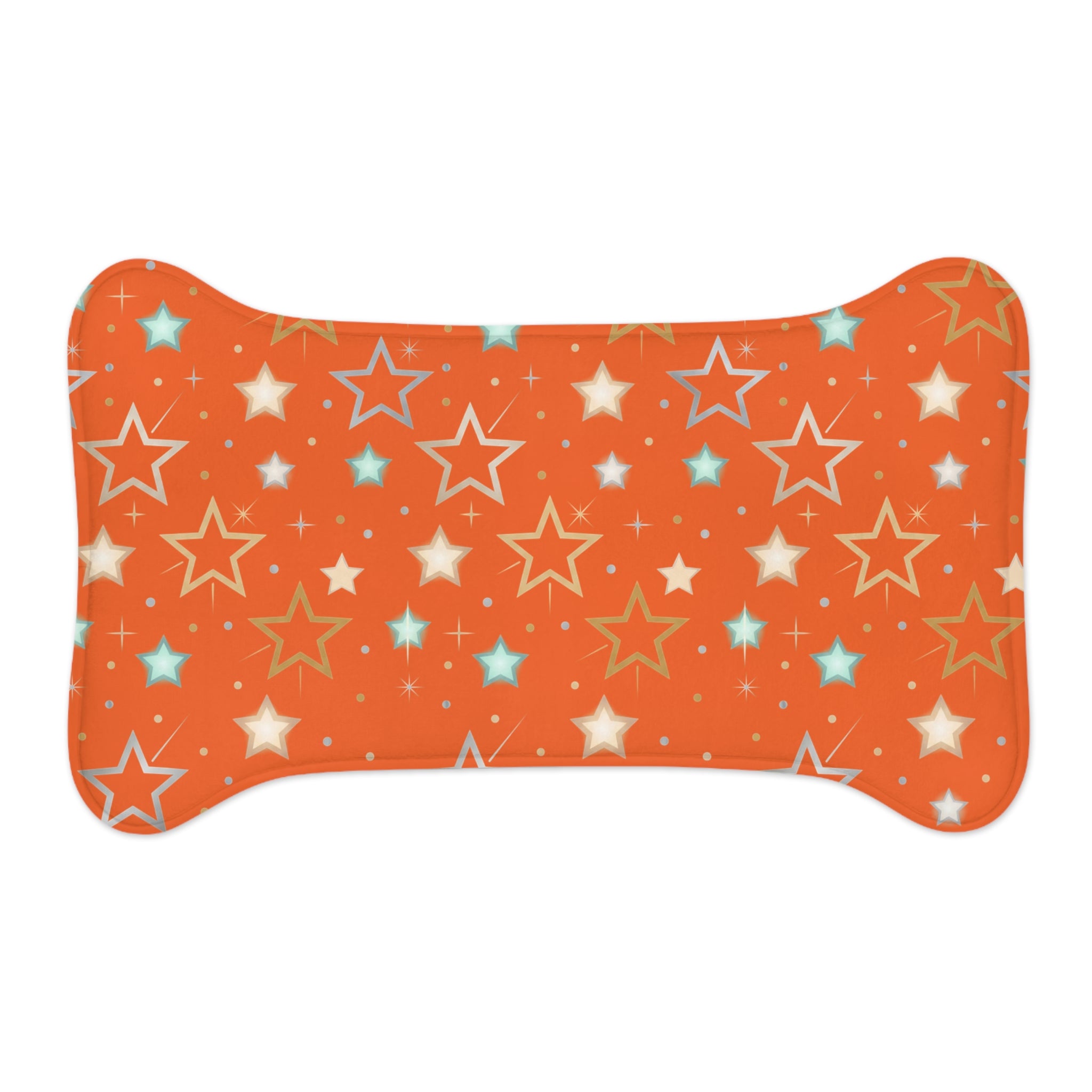 Orange Stat Pattern Pet Feeding Mat