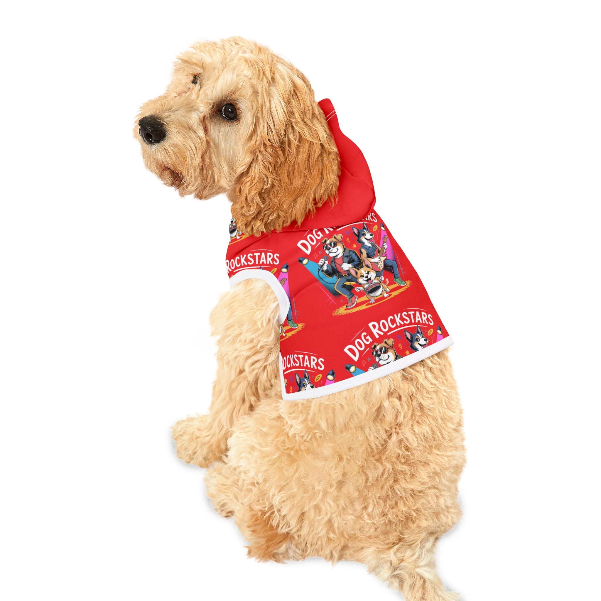 Red Dog Rockstar Pattern Hoodie