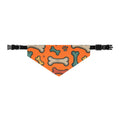 Orange Dog Bone Pattern Bandana Collar