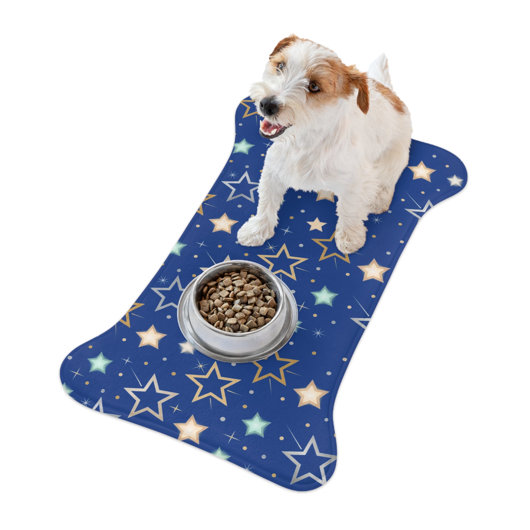 Blue Star Pattern Pet Feeding Mat