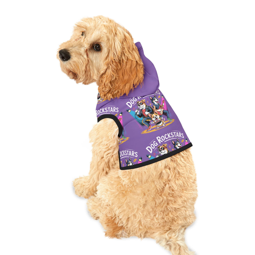 Purple Dog Rockstar Pattern Hoodie