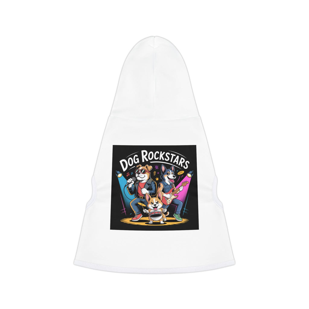 White Dog Rockstar Pet Hoodie