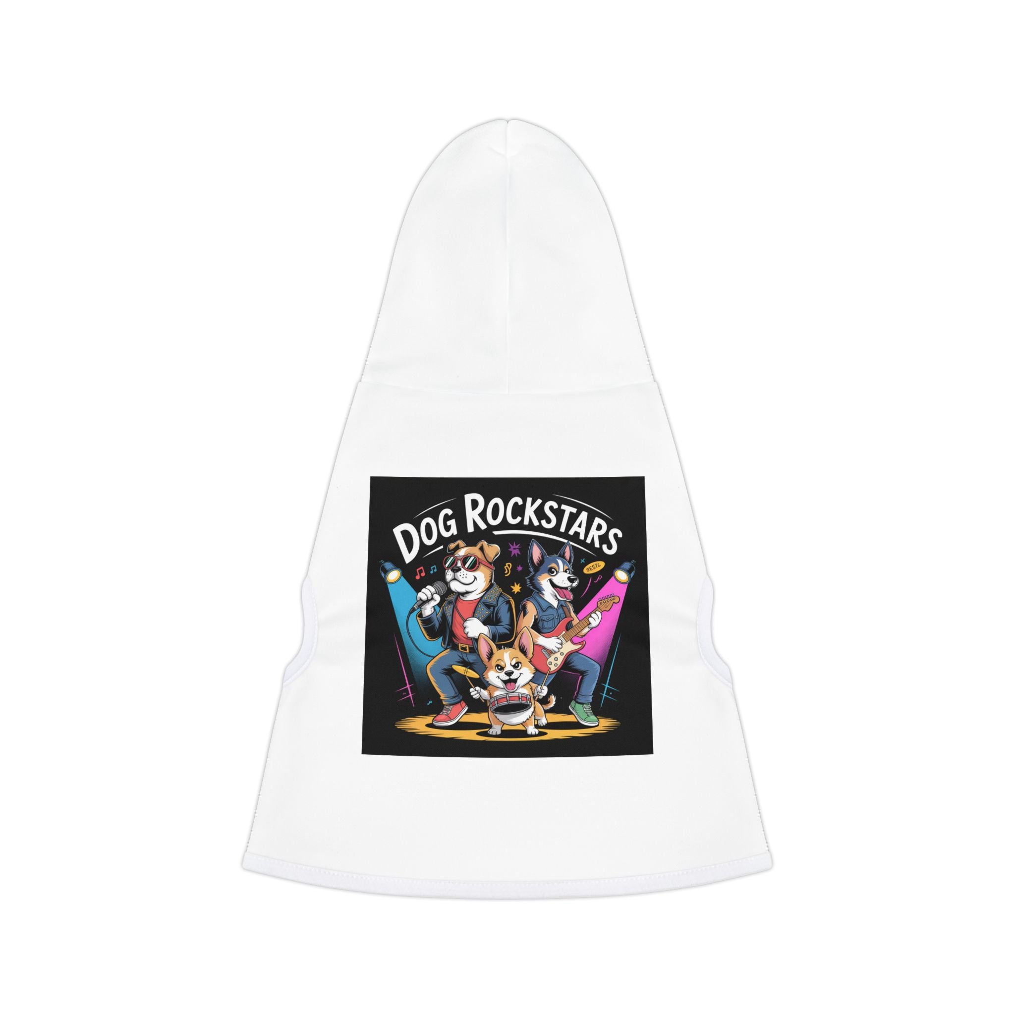 White Dog Rockstar Pet Hoodie