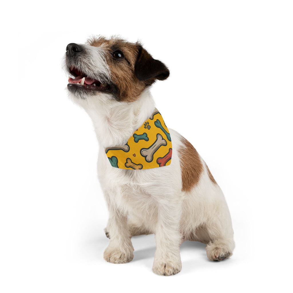 Yellow Dog Bone Pattern Bandana Collar