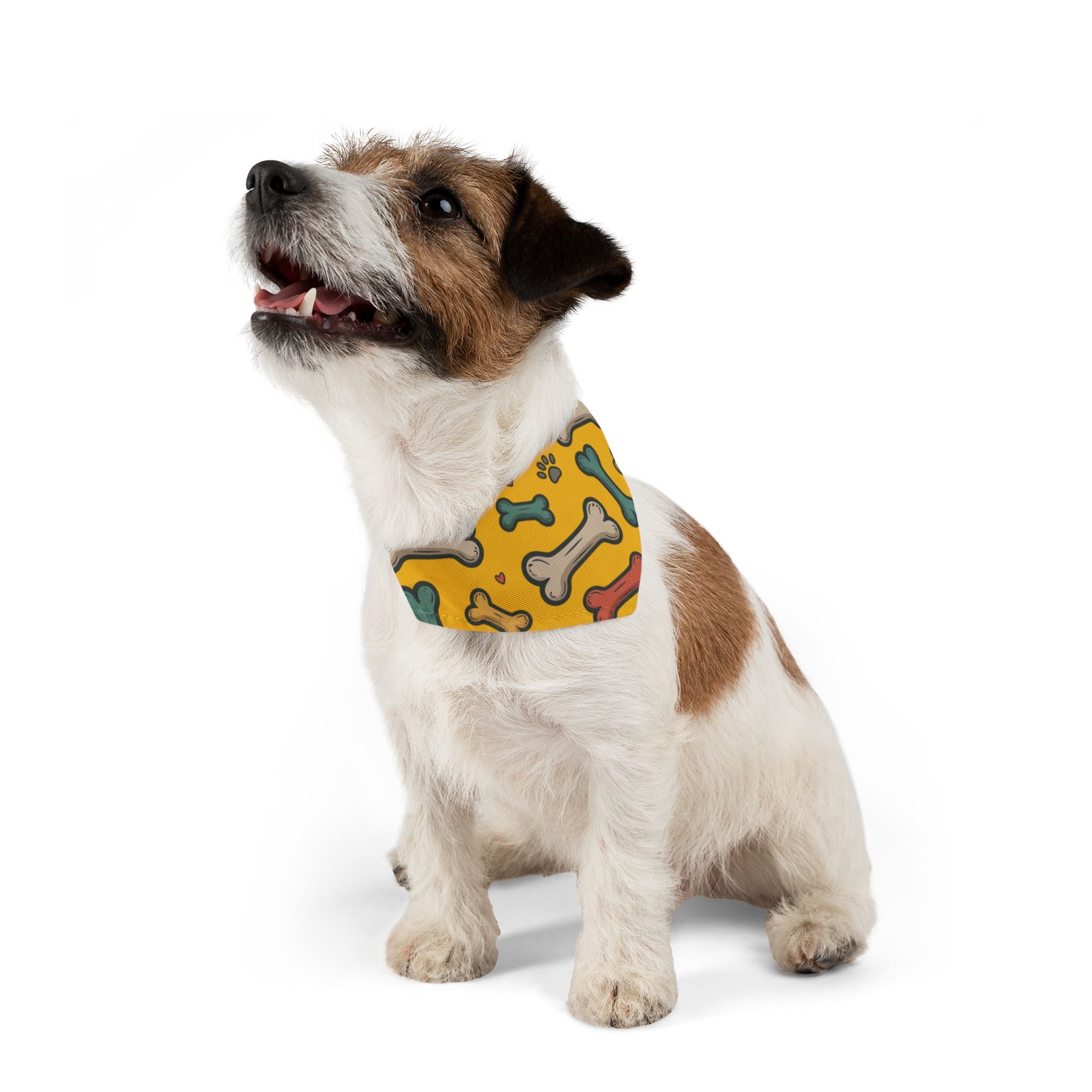 Yellow Dog Bone Pattern Bandana Collar