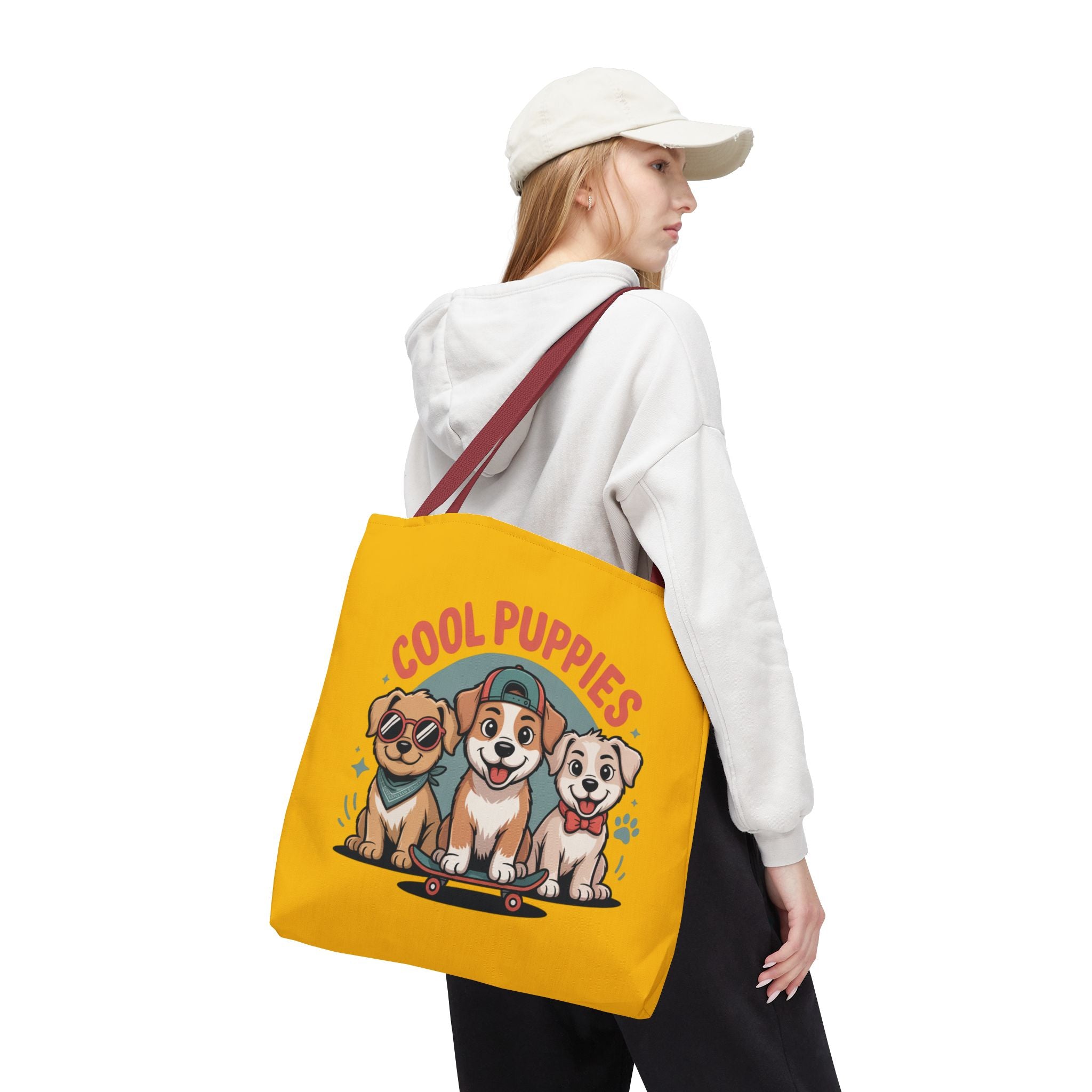 Yellow Cool Puppies Tote Bag