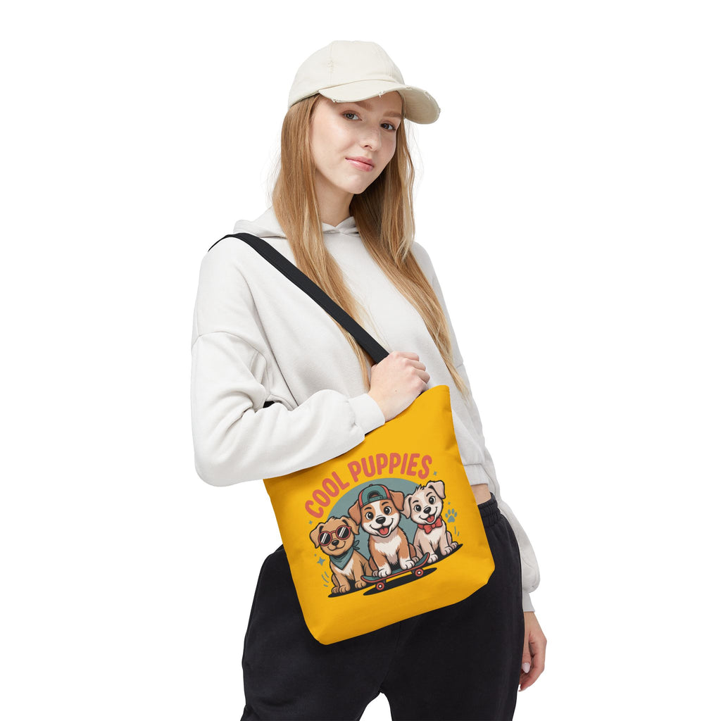Yellow Cool Puppies Tote Bag
