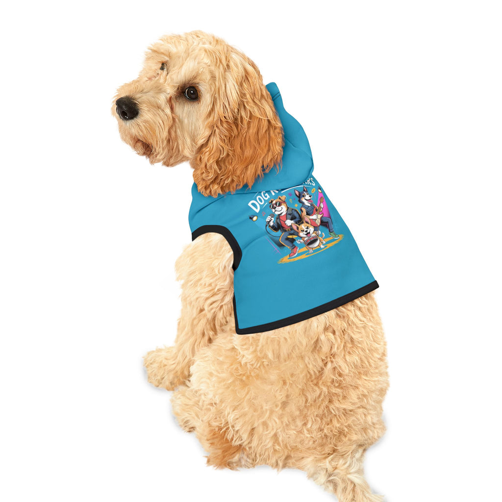 Light Blue Dog Rockstar Pet Hoodie