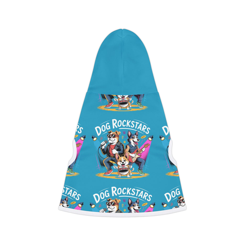 Turquoise Blue Dog Rockstar Pattern Hoodie