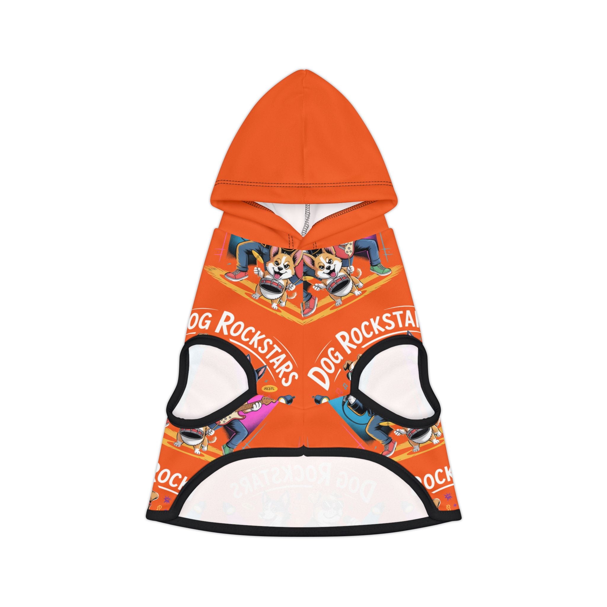 Orange Dog Rockstar Pattern Hoodie