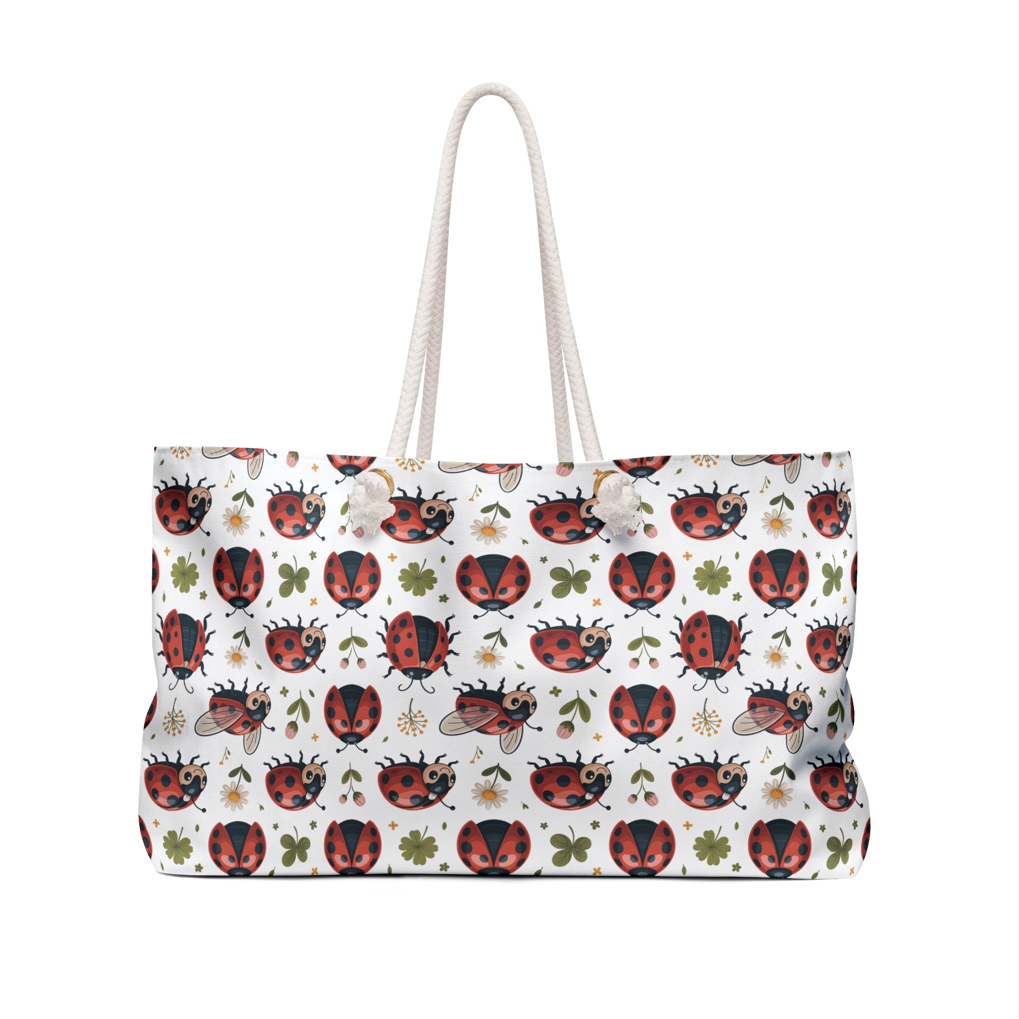 White Ladybug Weekender Bag
