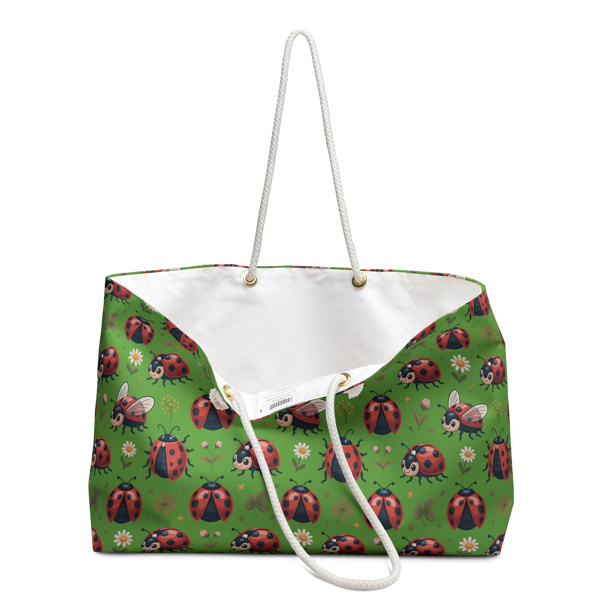 Lime Green Ladybug Weekender Bag