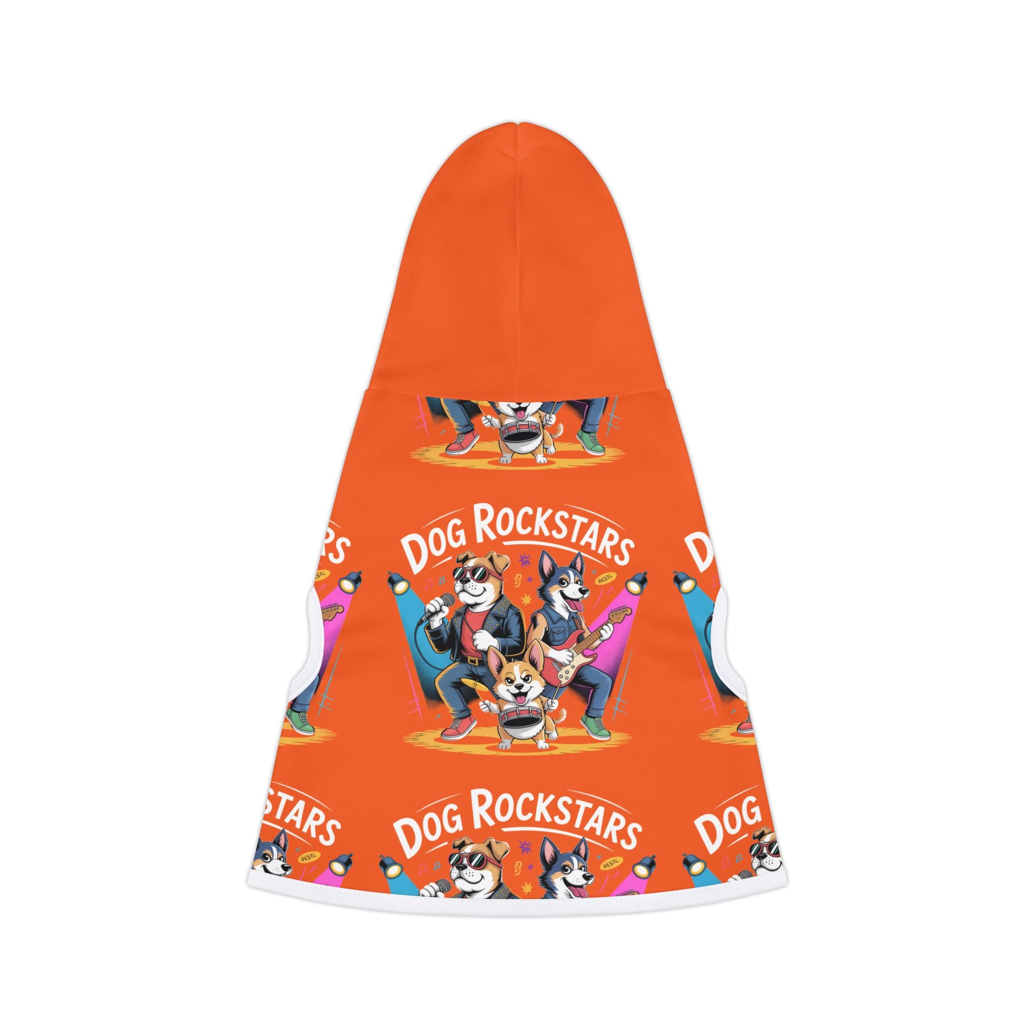 Orange Dog Rockstar Pattern Hoodie
