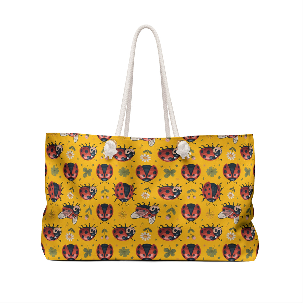 Yellow Ladybug Weekender Bag