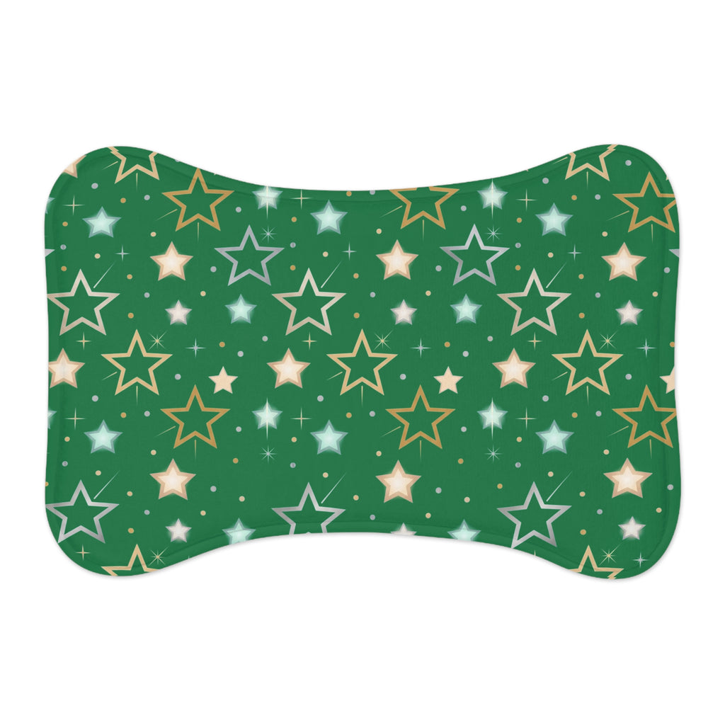 Green Star Pattern Pet Feeding Mat