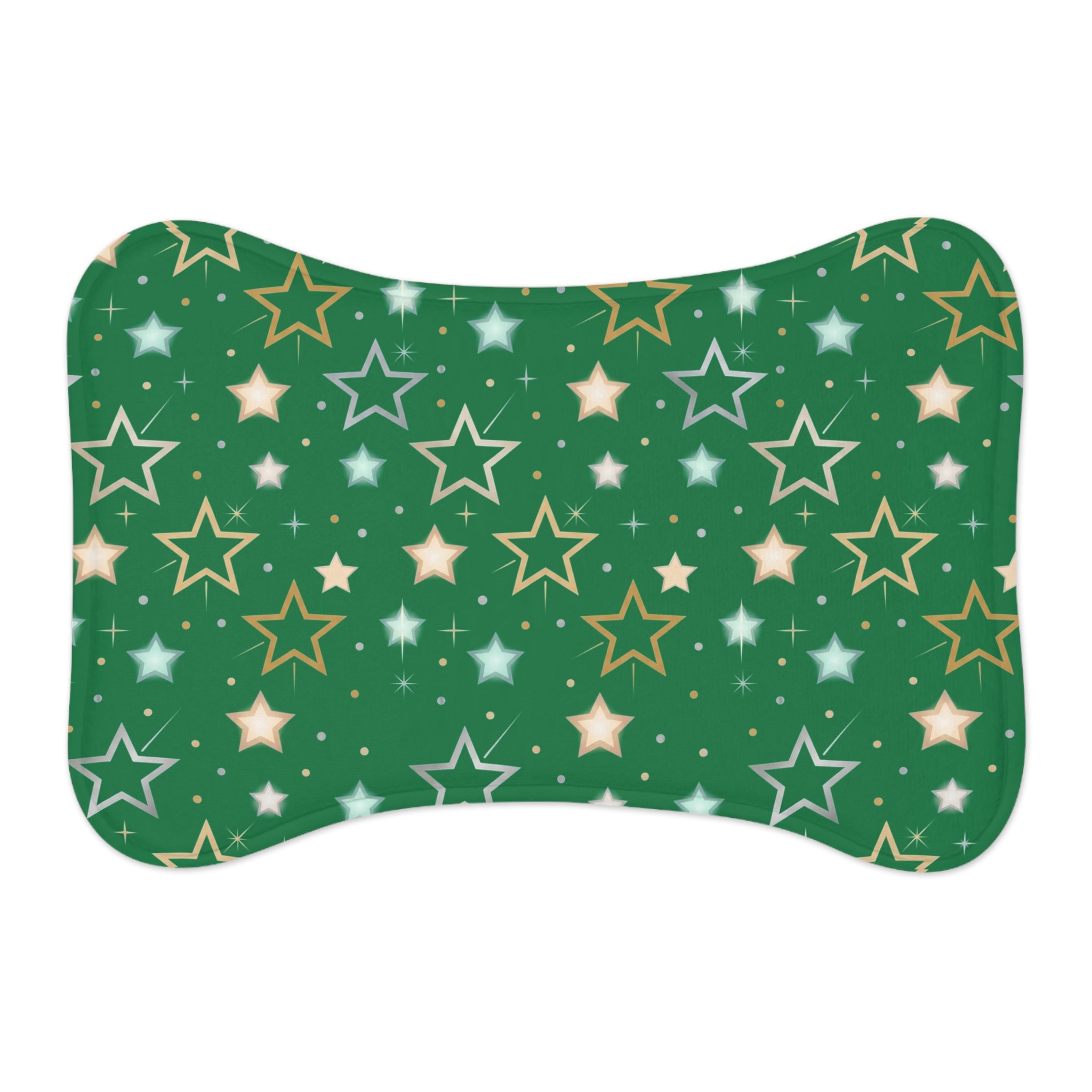 Green Star Pattern Pet Feeding Mat