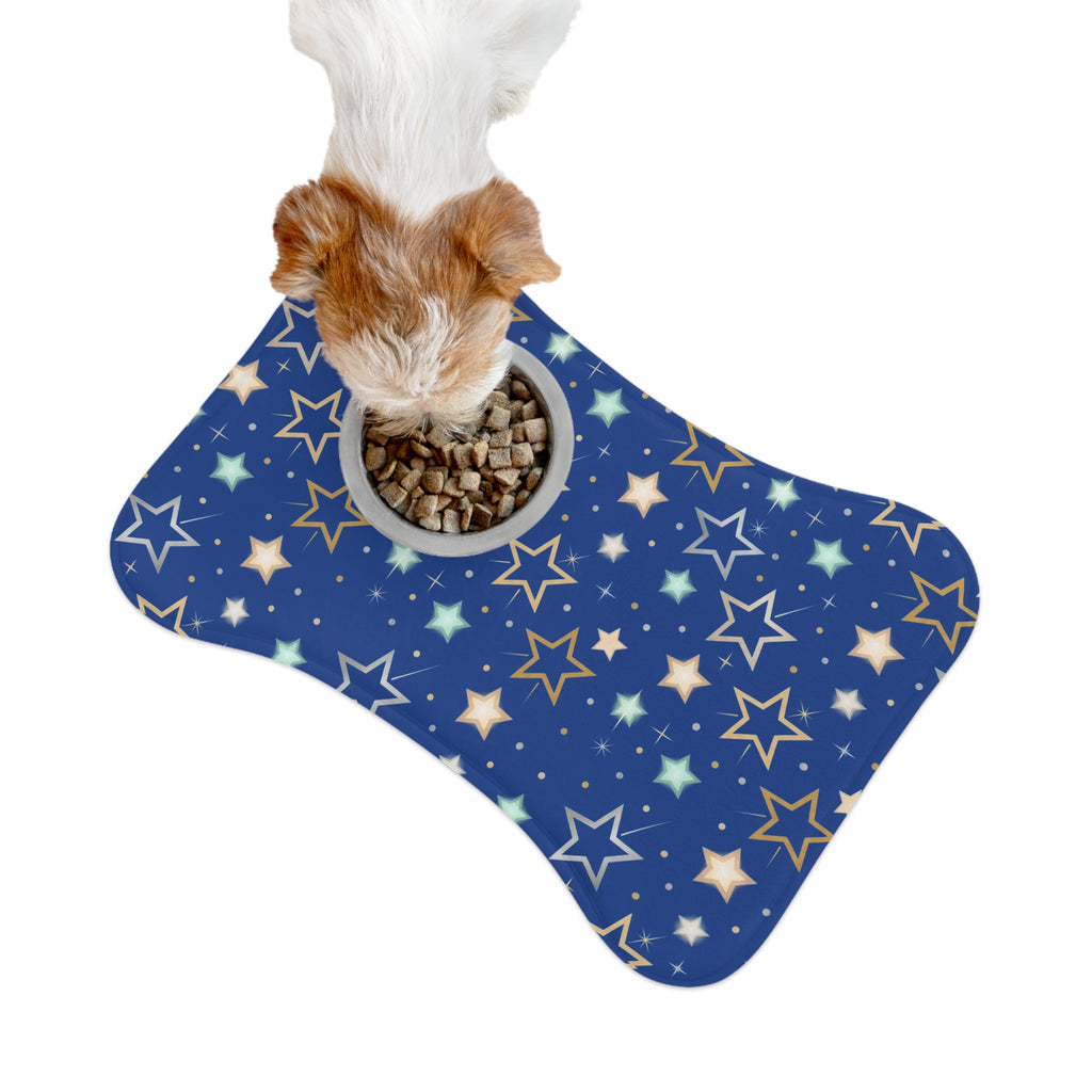 Blue Star Pattern Pet Feeding Mat