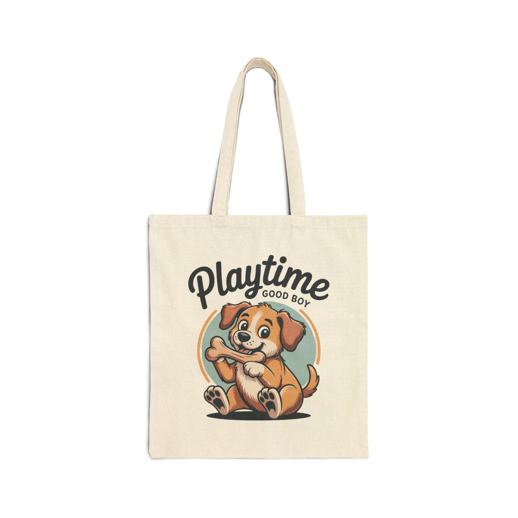 Cute Puppy Cotton Canvas Tote Bag