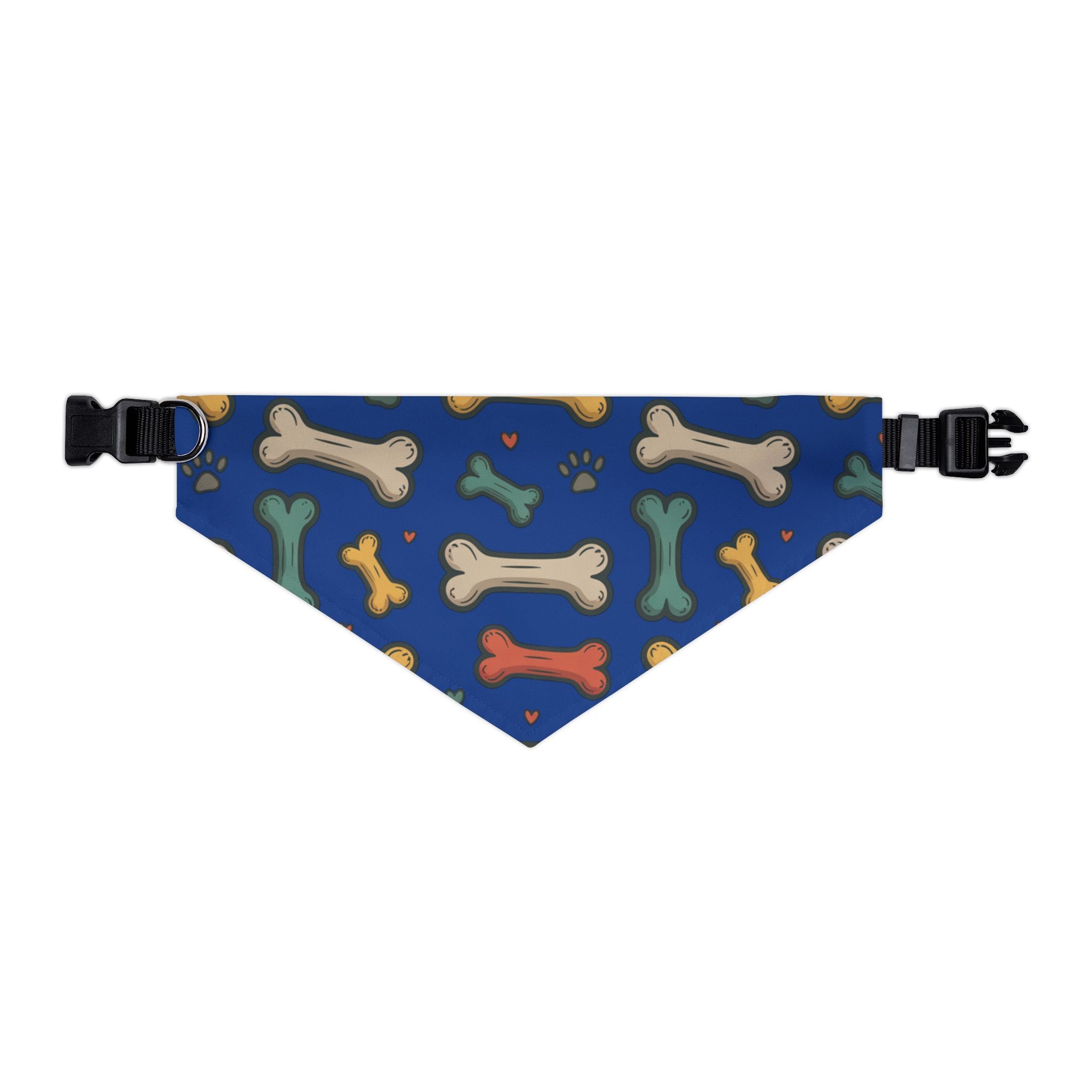 Blue Dog Bone Pattern Bandana Collar