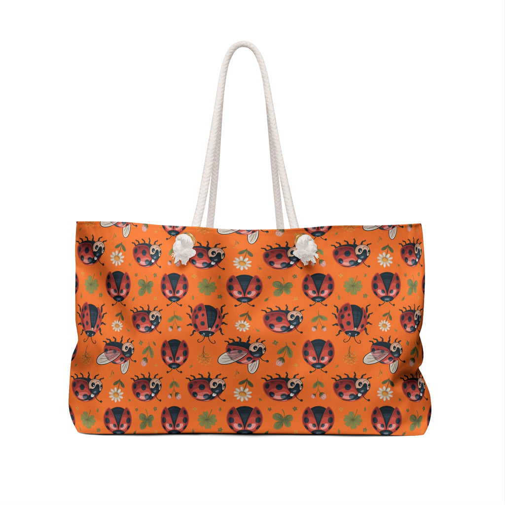 Orange Ladybug Weekender Bag