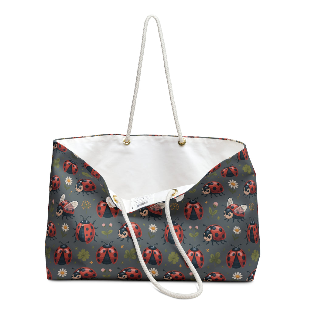 Gray Ladybug Weekender Bag