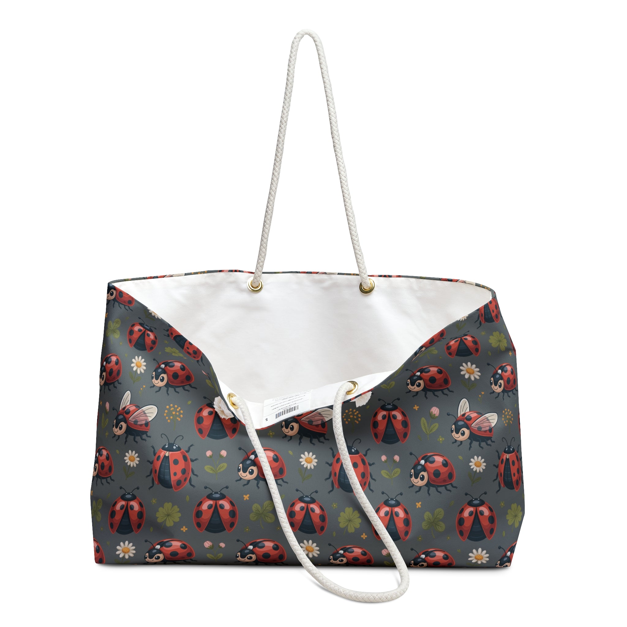Gray Ladybug Weekender Bag