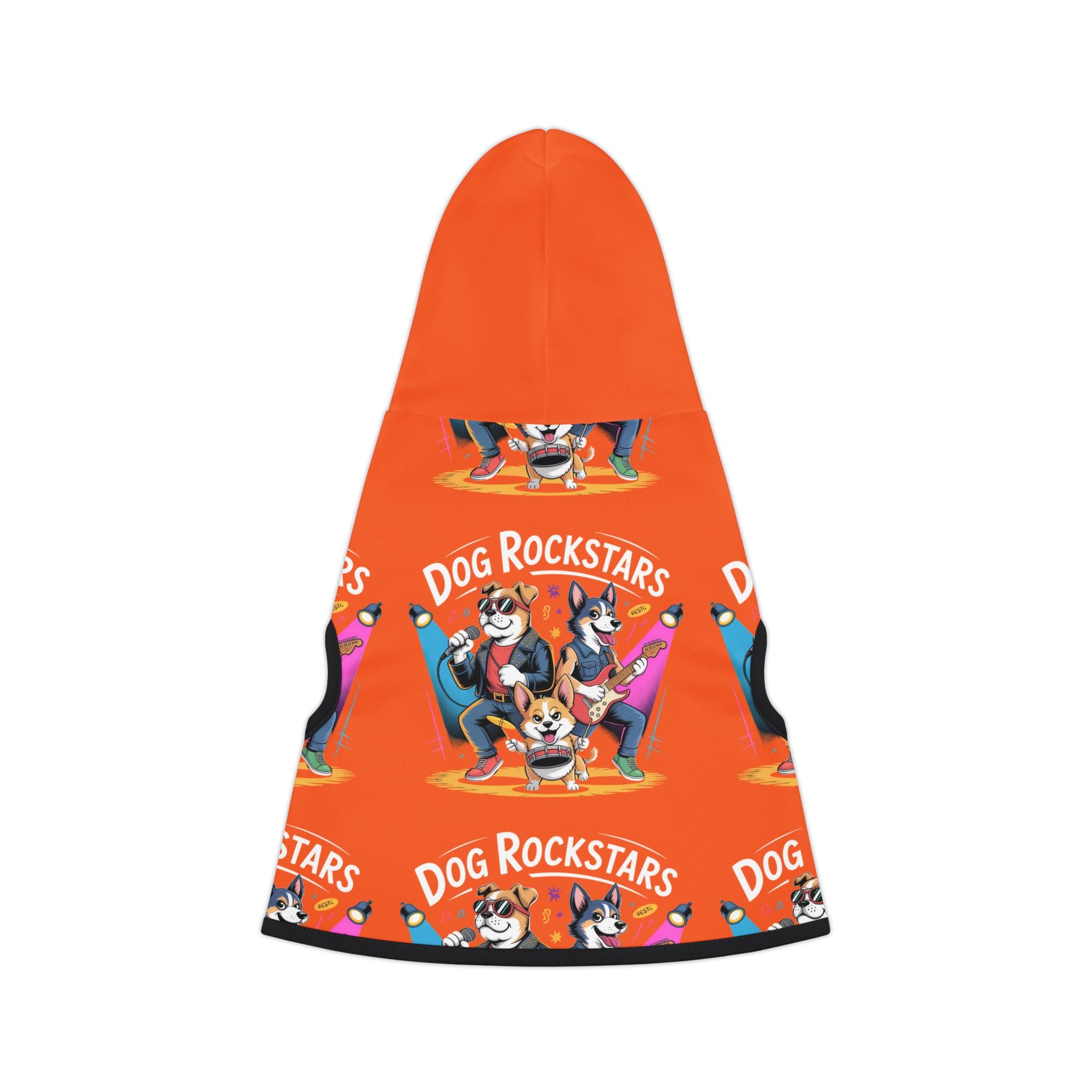 Orange Dog Rockstar Pattern Hoodie