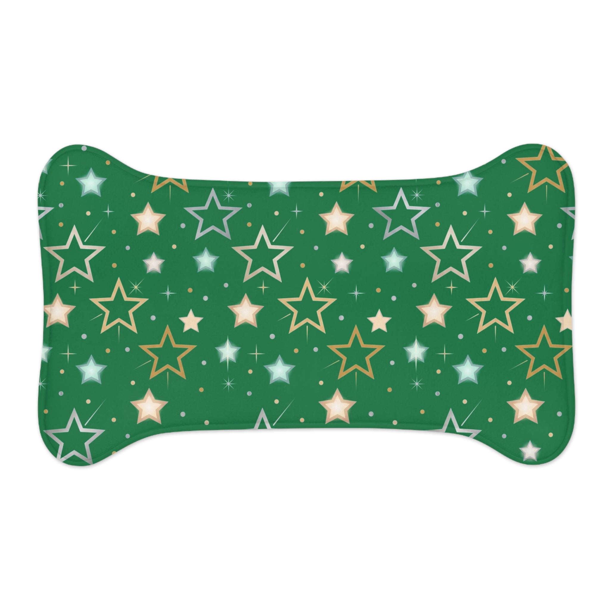 Green Star Pattern Pet Feeding Mat